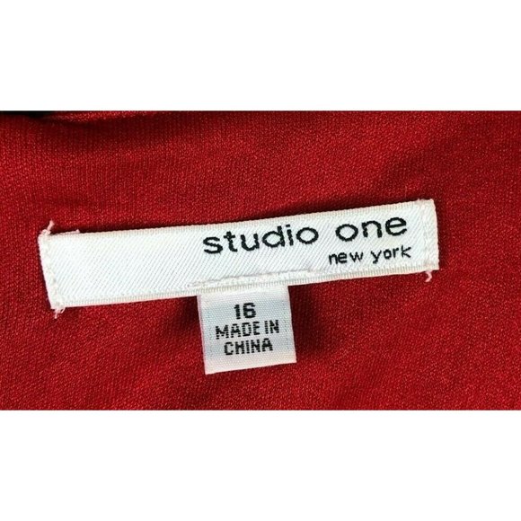 Studio One New York Sleeveless Scuba Crepe & Velvet Dress Style 70645JP Size 16 - Picture 8 of 11